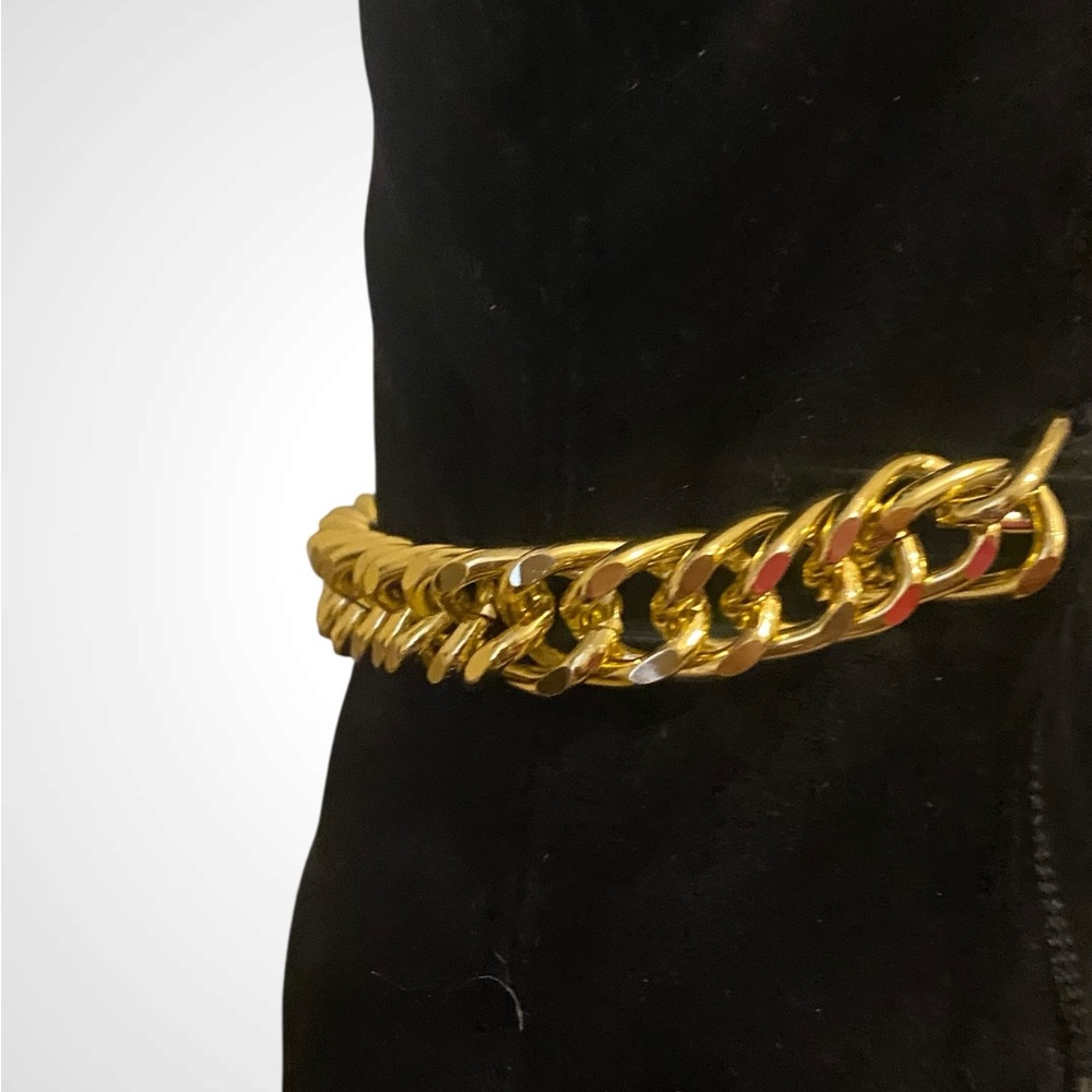 Jessica Simpson | JS Black Stiletto Heeled Boots with Gold Chain | Sock Booties - Picture 9 of 14